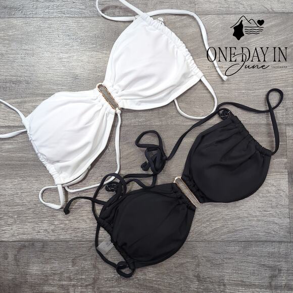 Aleumdr Tie Back Bikini Tops (2) Size L - Picture 1 of 3